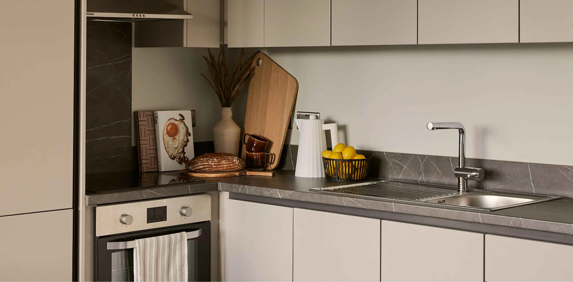 Studio apartment kitchen